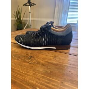 Mezlan Men’s Casual Woven Dress Sneakers Size 10.5 Made In Spain Leather Shoes